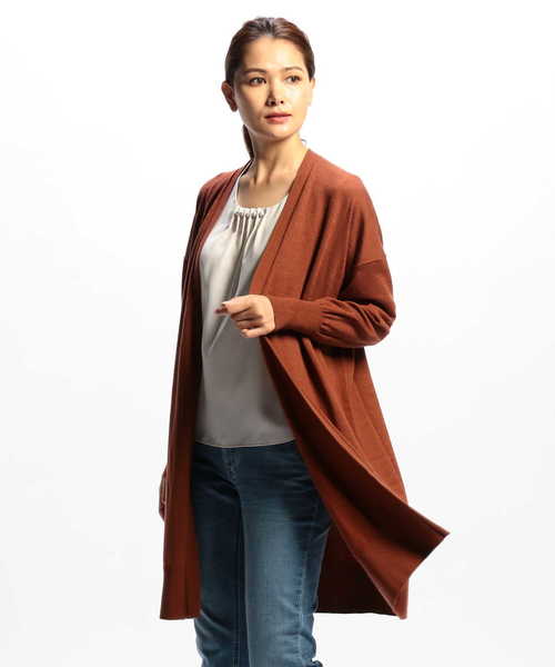 NARACAMICIE（ナラカミーチェ）の「リヨセルウール着流しロングカーディガン（カーディガン/ボレロ・レディース・グレー/ブラック/ブラウン・MEDIUM）」の17枚目の写真