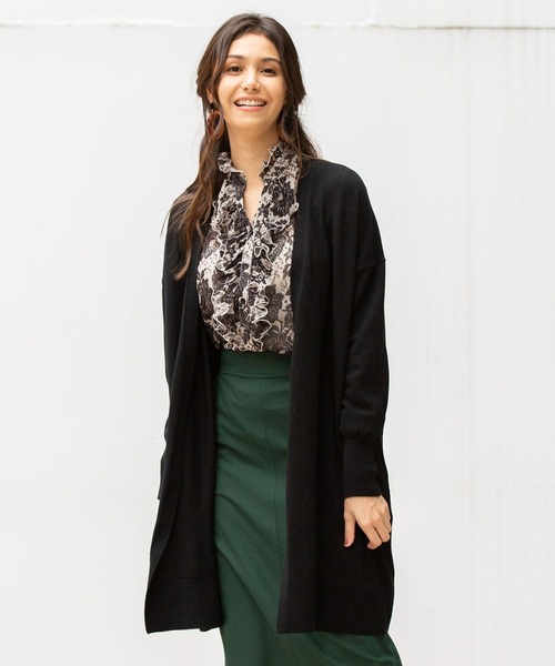 NARACAMICIE（ナラカミーチェ）の「リヨセルウール着流しロングカーディガン（カーディガン/ボレロ・レディース・グレー/ブラック/ブラウン・MEDIUM）」の19枚目の写真