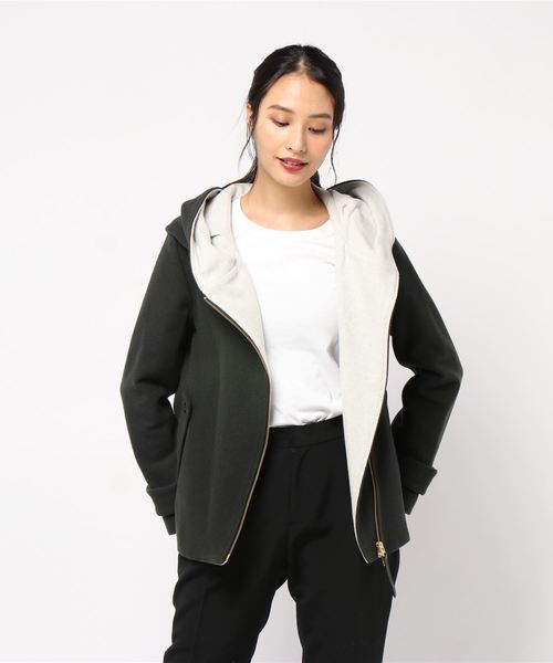 miniyu(ミニュウ)の「LaSRIC/ラムメルトン配色ZIPショートフードコート(その他アウター)」 - WEAR