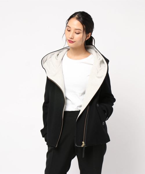 miniyu(ミニュウ)の「LaSRIC/ラムメルトン配色ZIPショートフードコート(その他アウター)」 - WEAR