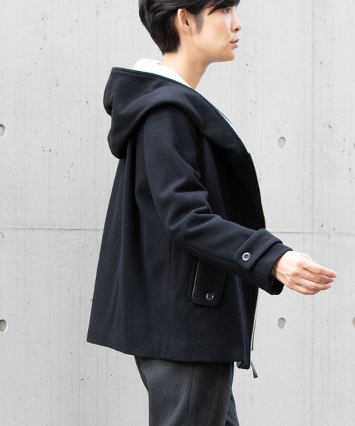 miniyu(ミニュウ)の「LaSRIC/ラムメルトン配色ZIPショートフードコート(その他アウター)」 - WEAR