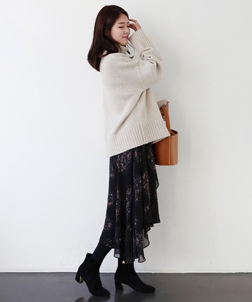 Girly Doll（ガーリードール）の「リブハイネックニット（ニット/セーター・レディース・アイボリー/グレー/ベージュ/ブラック/ブラウン/カーキ/ブルーグレー/モカ・FREE）」の21枚目の写真