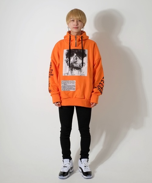 A'gem 9（エージェムナイン）の「裏起毛ハーフジッププリントプル