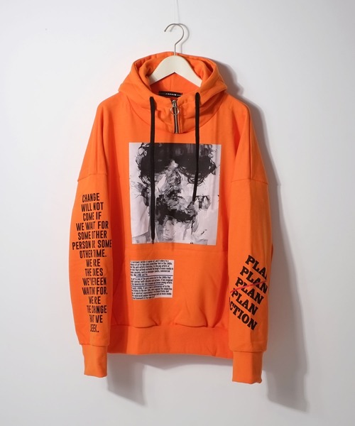 A'gem 9（エージェムナイン）の「裏起毛ハーフジッププリントプル