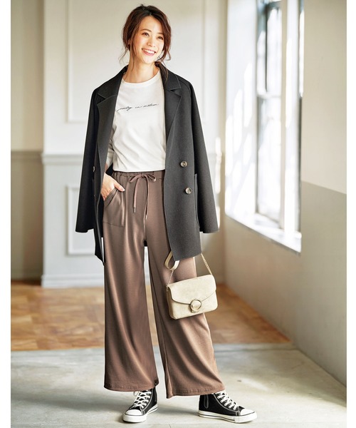 GeeRA(ジーラ)の「リブカットワイドパンツ(その他パンツ・レディース・モカ/ブラック/杢グレー・LARGE/X-LARGE/XX-LARGE/SMALL/MEDIUM)」の10枚目の写真