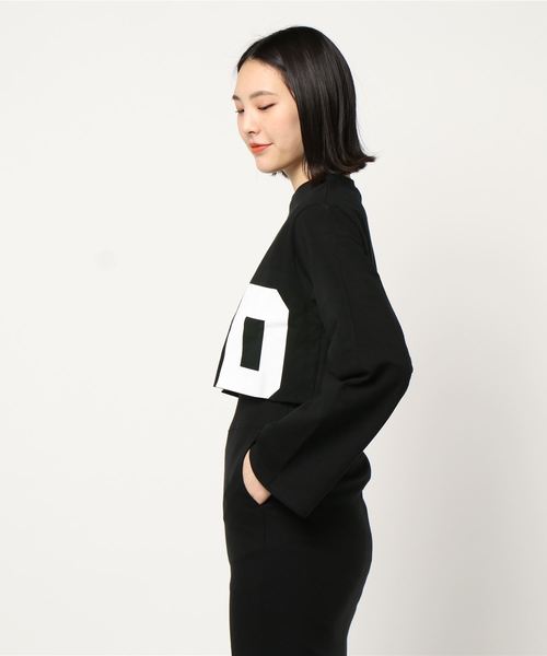 SPIRALGIRL（スパイラルガール）の「カッティングショートロングスリーブＴシャツ（Tシャツ/カットソー・レディース・グリーン/オフホワイト/ブラック・FREE）」の12枚目の写真