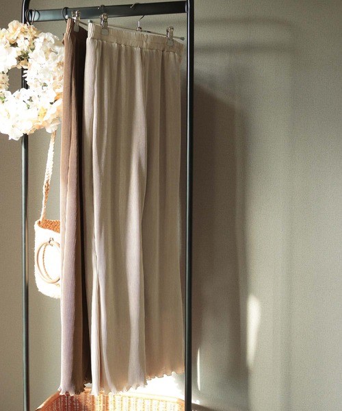 SESTO（セスト）の「アコーディオンプリーツセミフレアパンツ（その他パンツ・レディース・ラベンダー/ライトベージュ/ミント/モカ・M）」の19枚目の写真