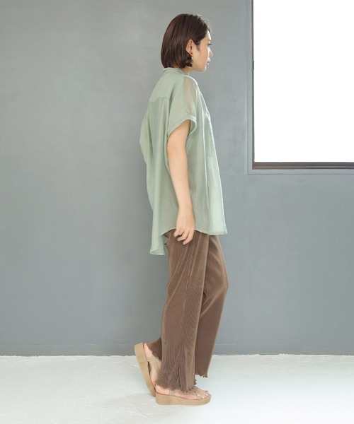 SESTO（セスト）の「アコーディオンプリーツセミフレアパンツ（その他パンツ・レディース・ラベンダー/ライトベージュ/ミント/モカ・M）」の20枚目の写真