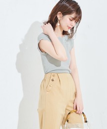 natural couture | 衿ぐりお花刺繍お上品ニット(ニット/セーター)