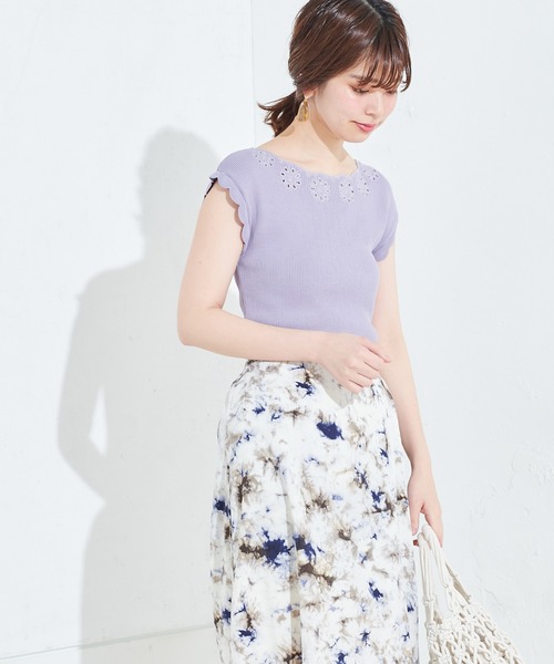 natural couture（ナチュラルクチュール）の「衿ぐりお花刺繍お上品ニット（ニット/セーター・レディース・ブラック/ミント/ラベンダー/キャメル・FREE）」の18枚目の写真