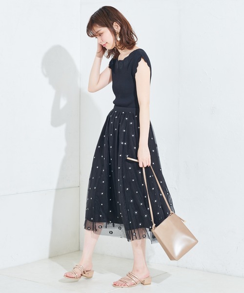 natural couture（ナチュラルクチュール）の「衿ぐりお花刺繍お上品ニット（ニット/セーター・レディース・ブラック/ミント/ラベンダー/キャメル・FREE）」の20枚目の写真