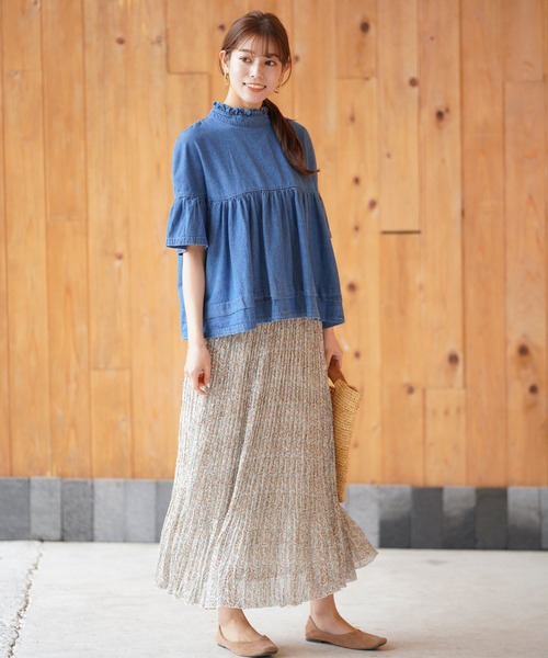 rps（アールピーエス）の「バックリボンボリュームブラウス（シャツ/ブラウス・レディース・ライトブルー/ブルー・M）」の6枚目の写真