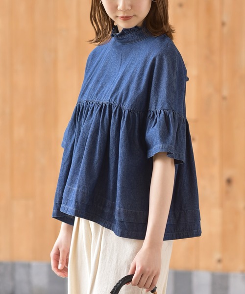 rps（アールピーエス）の「バックリボンボリュームブラウス（シャツ/ブラウス・レディース・ライトブルー/ブルー・M）」の5枚目の写真