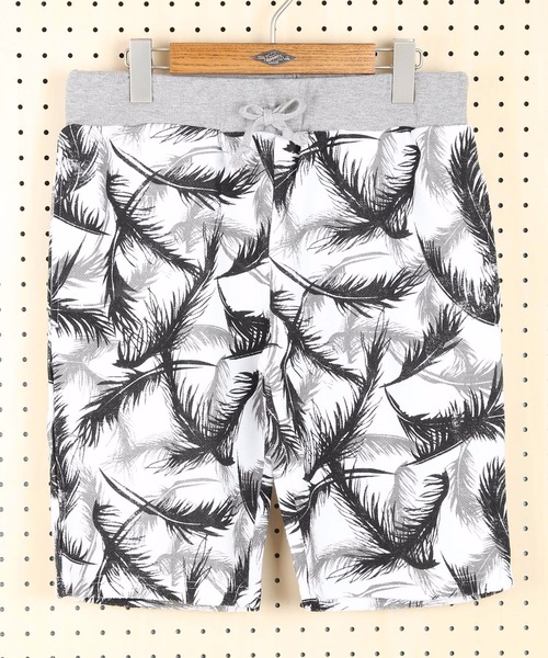 OUTDOOR PRODUCTS(アウトドアプロダクツ)の「【OUTDOOR PRODUCTS】総柄ショーツ 裏毛プリント ウェストリブ仕様(スウェットパンツ・メンズ・ホワイト/ブラック/グリーン/カーキ/ライトブルー/ネイビー/グレー/スミクロ/ブルー/レッド・LARGE/MEDIUM/X-LARGE/SMALL)」の4枚目の写真