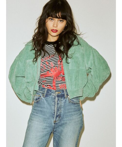 jouetie（ジュエティ）の「ボリュームスリーブジップジャケット（その他アウター・レディース・ブラック/イエロー/ミント/ブラウン・MEDIUM）」の21枚目の写真