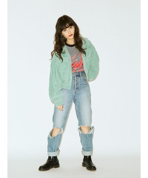 jouetie（ジュエティ）の「ボリュームスリーブジップジャケット（その他アウター・レディース・ブラック/イエロー/ミント/ブラウン・MEDIUM）」の20枚目の写真