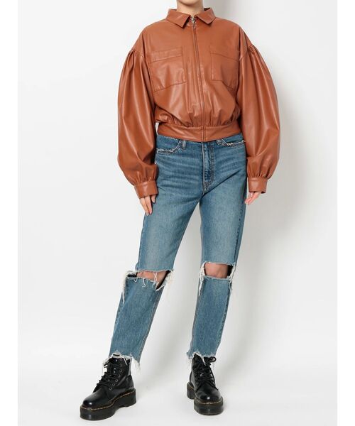 jouetie（ジュエティ）の「ボリュームスリーブジップジャケット（その他アウター・レディース・ブラック/イエロー/ミント/ブラウン・MEDIUM）」の19枚目の写真