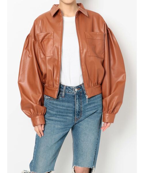 jouetie（ジュエティ）の「ボリュームスリーブジップジャケット（その他アウター・レディース・ブラック/イエロー/ミント/ブラウン・MEDIUM）」の18枚目の写真