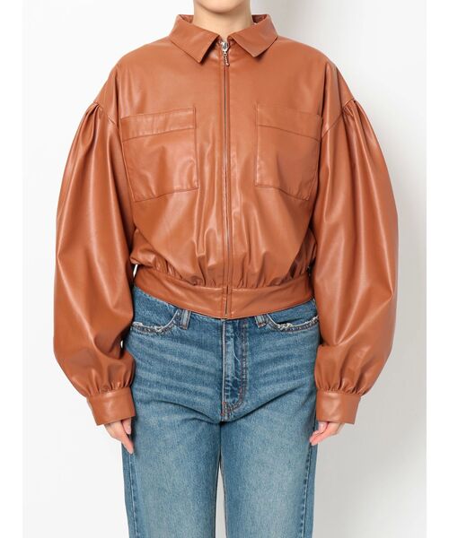 jouetie（ジュエティ）の「ボリュームスリーブジップジャケット（その他アウター・レディース・ブラック/イエロー/ミント/ブラウン・MEDIUM）」の17枚目の写真