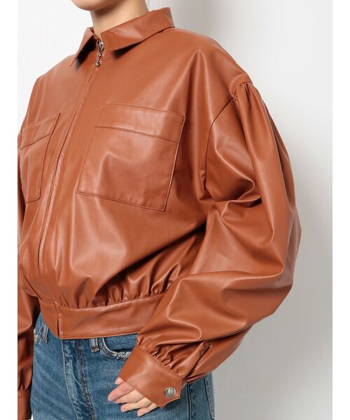 jouetie（ジュエティ）の「ボリュームスリーブジップジャケット（その他アウター・レディース・ブラック/イエロー/ミント/ブラウン・MEDIUM）」の13枚目の写真