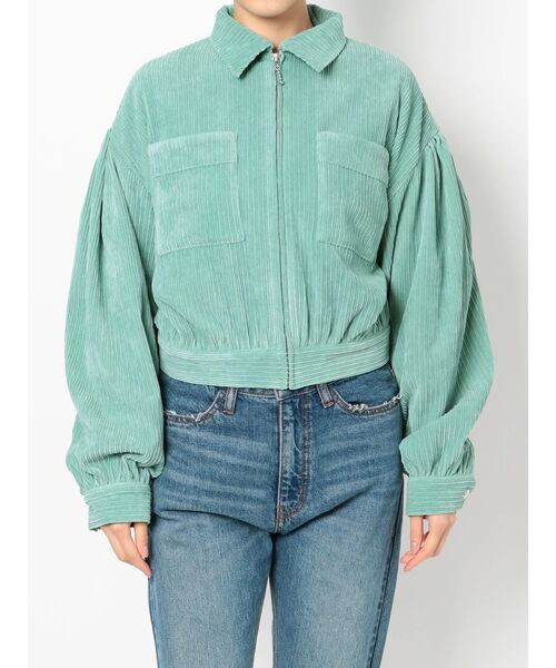 jouetie（ジュエティ）の「ボリュームスリーブジップジャケット（その他アウター・レディース・ブラック/イエロー/ミント/ブラウン・MEDIUM）」の5枚目の写真