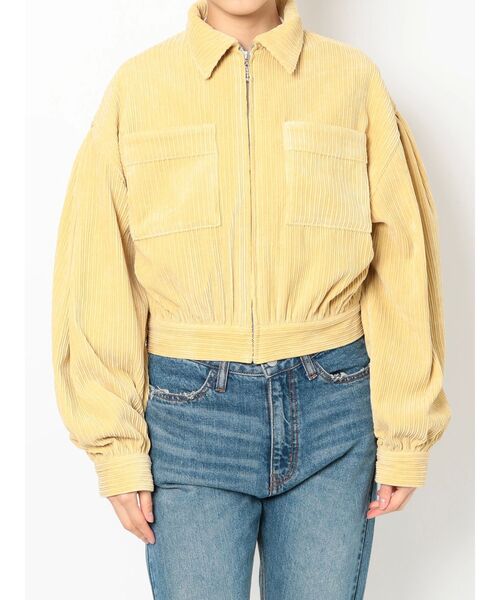 jouetie（ジュエティ）の「ボリュームスリーブジップジャケット（その他アウター・レディース・ブラック/イエロー/ミント/ブラウン・MEDIUM）」の4枚目の写真