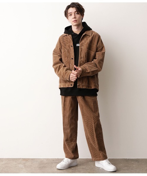 JUNRED（ジュンレッド）の「【セットアップ可能】コーデュロイショートブルゾン（ブルゾン・メンズ・ブラック/ベージュ/ブルー・S/M/L）」の8枚目の写真