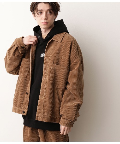 JUNRED（ジュンレッド）の「【セットアップ可能】コーデュロイショートブルゾン（ブルゾン・メンズ・ブラック/ベージュ/ブルー・S/M/L）」の11枚目の写真