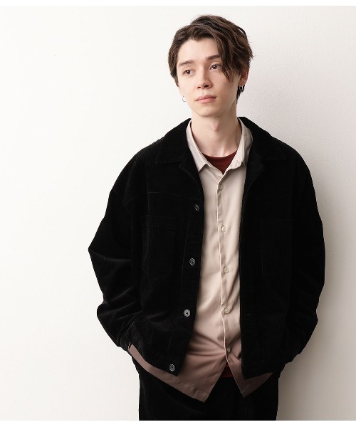 JUNRED（ジュンレッド）の「【セットアップ可能】コーデュロイショートブルゾン（ブルゾン・メンズ・ブラック/ベージュ/ブルー・S/M/L）」の15枚目の写真