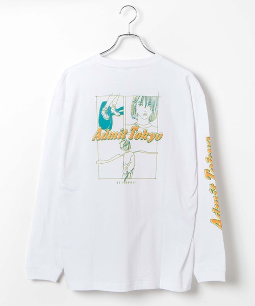 WEGO（ウィゴー）の「WEGO/グラフィックモチーフロンT（Tシャツ/カットソー・メンズ・ホワイト/ダークグリーン/アイボリー/ホワイト系その他・LARGE/MEDIUM/SMALL）」の2枚目の写真