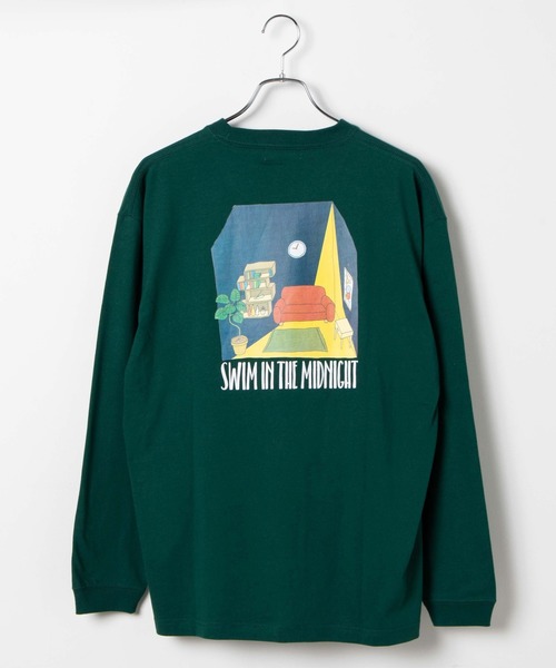 WEGO（ウィゴー）の「WEGO/グラフィックモチーフロンT（Tシャツ/カットソー・メンズ・ホワイト/ダークグリーン/アイボリー/ホワイト系その他・LARGE/MEDIUM/SMALL）」の4枚目の写真