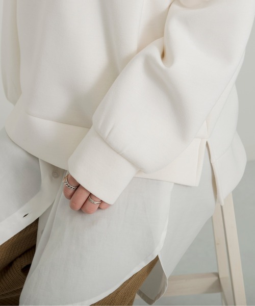 Ambre Neige（アンブルネージュ）の「【パウダーのようなさらさら感。マシュマロのようなもちもち感。】パウダリーパーカー／WEB/EC限定商品（パーカー・レディース・ホワイト/モカ/グレー系その他・MEDIUM/LARGE）」の15枚目の写真