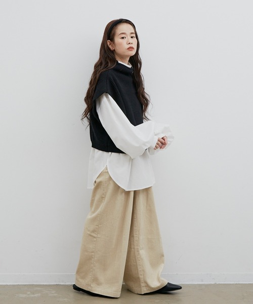 Libra Cue（リブラ キュー）の「Libra リラックスコーデュロイパンツ（スラックス・レディース・ホワイト/ブラック/グレー・FREE）」の17枚目の写真