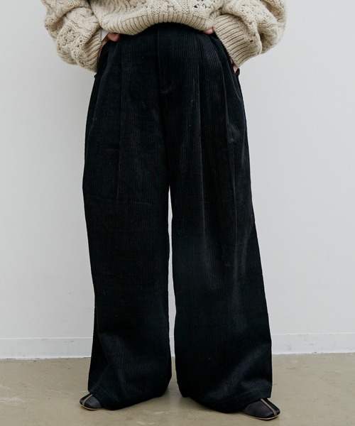Libra Cue（リブラ キュー）の「Libra リラックスコーデュロイパンツ（スラックス・レディース・ホワイト/ブラック/グレー・FREE）」の22枚目の写真
