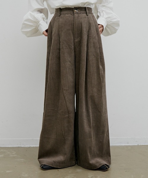 Libra Cue（リブラ キュー）の「Libra リラックスコーデュロイパンツ（スラックス・レディース・ホワイト/ブラック/グレー・FREE）」の19枚目の写真