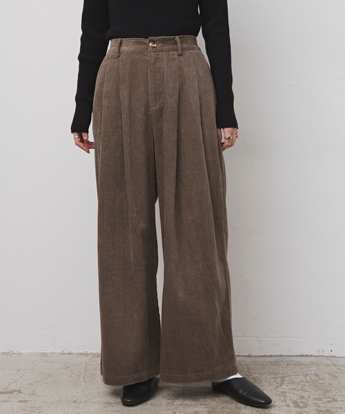 Libra Cue（リブラ キュー）の「Libra リラックスコーデュロイパンツ（スラックス・レディース・ホワイト/ブラック/グレー・FREE）」の21枚目の写真
