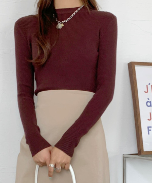 Girly Doll(ガーリードール)の「リブニットトップス(Tシャツ/カットソー・レディース・ブラック/ブラック系その他/ブラック系その他2/グレー/グレー系その他2/ブラウン/ブラウン系その他2/ブラウン系その他3/ブラウン系その他5/ベージュ/ベージュ系その他/ベージュ系その他2/カーキ/グリーン系その他2/イエロー系その他2/ボルドー/レッド系その他2/レッド系その他/キャメル/ブラウン系その他/ホワイト系その他2/グレー系その他/グリーン系その他/イエロー系その他/ホワイト/ホワイト系その他・FREE)」の11枚目の写真