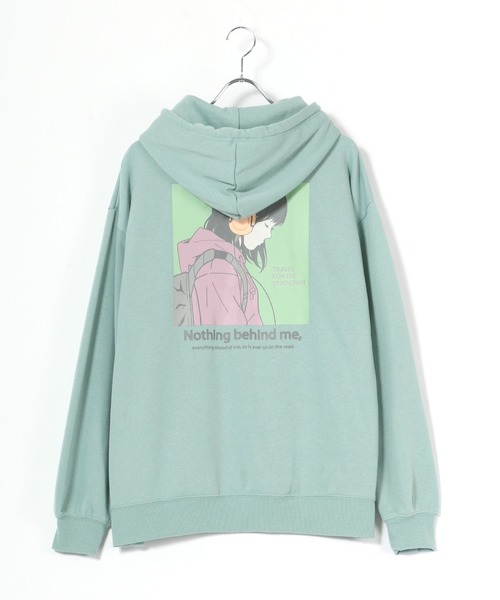 Lazar(ラザル)の「バックプリント Girl イラスト グラフィック ビッグシルエット スウェット パーカー/フーディー(パーカー・メンズ・ベージュ系その他/ブラック/ホワイト/ブラック系その他/ホワイト系その他/ミント/グレイッシュベージュ/ブルーグリーン・LL/M/L)」の22枚目の写真