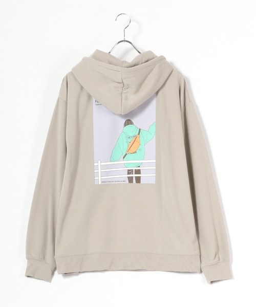 Lazar(ラザル)の「バックプリント Girl イラスト グラフィック ビッグシルエット スウェット パーカー/フーディー(パーカー・メンズ・ベージュ系その他/ブラック/ホワイト/ブラック系その他/ホワイト系その他/ミント/グレイッシュベージュ/ブルーグリーン・LL/M/L)」の18枚目の写真