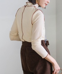 select MOCA | 2021 S/S ハイネックリンキングニュアンストップス/パイピングシアーカットソー/レイヤードカットソー(Tシャツ/カットソー)