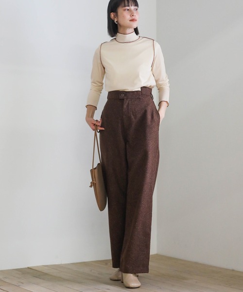 select MOCA（セレクトモカ）の「2021 SS ハイネックリンキングニュアンストップス（Tシャツ/カットソー・レディース・ブルー/グリーン/アイボリー・FREE）」の5枚目の写真