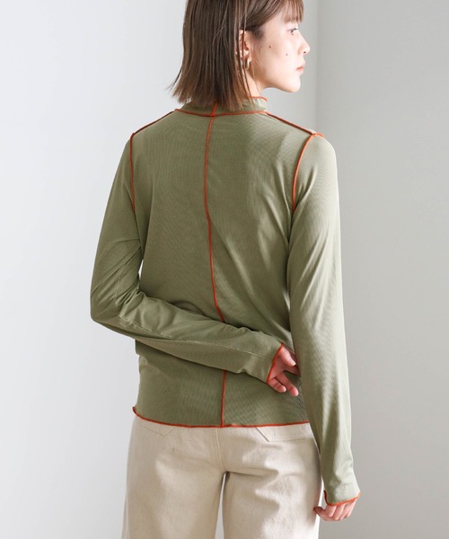 select MOCA（セレクトモカ）の「2021 SS ハイネックリンキングニュアンストップス（Tシャツ/カットソー・レディース・ブルー/グリーン/アイボリー・FREE）」の6枚目の写真