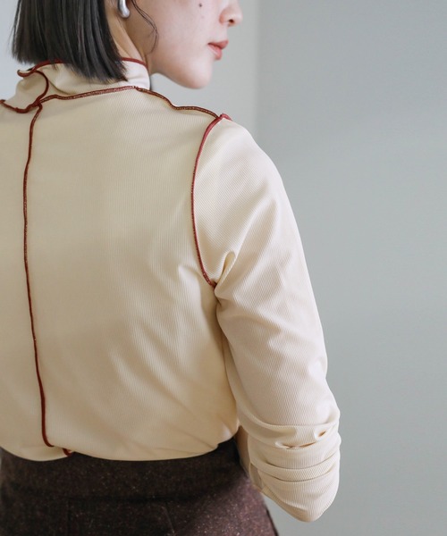 select MOCA（セレクトモカ）の「2021 SS ハイネックリンキングニュアンストップス（Tシャツ/カットソー・レディース・ブルー/グリーン/アイボリー・FREE）」の12枚目の写真