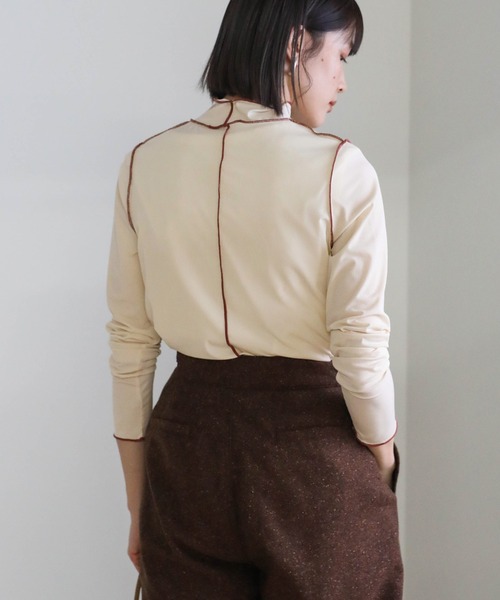 select MOCA（セレクトモカ）の「2021 SS ハイネックリンキングニュアンストップス（Tシャツ/カットソー・レディース・ブルー/グリーン/アイボリー・FREE）」の15枚目の写真