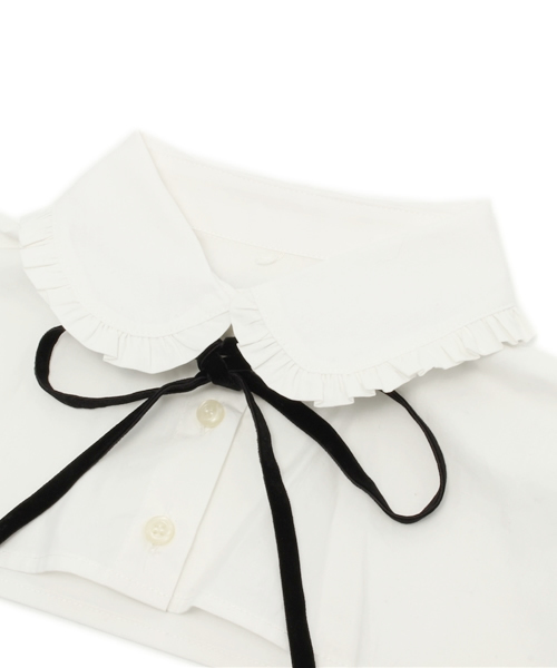 WEGO（ウィゴー）の「WEGO/リボン付きフリル付け襟（マフラー・レディース・ホワイト・FREE）」の5枚目の写真