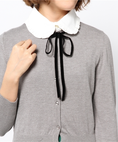 WEGO（ウィゴー）の「WEGO/リボン付きフリル付け襟（マフラー・レディース・ホワイト・FREE）」の3枚目の写真