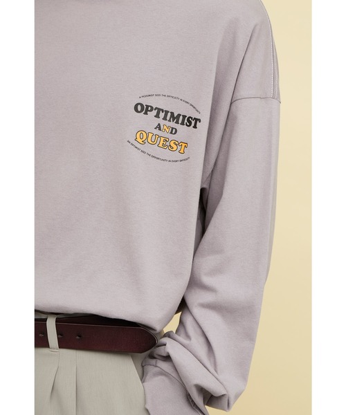 EMMA CLOTHES(エマクローズ)の「ビッグシルエット コットン天竺イラストデザインL/Sカットソー(EMMA CLOTHES - OPTIMIST AND QUEST)(Tシャツ/カットソー・メンズ・パープル系その他/チャコールグレー/ホワイト・L/M)」の22枚目の写真