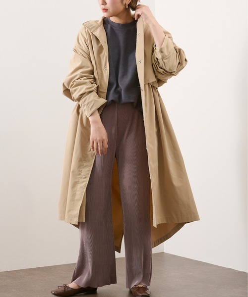 Ambre Neige（アンブルネージュ）の「キルティングライナー付きタックスリーブモッズコート／【WEB/EC限定商品】（モッズコート・レディース・ブラック/ベージュ/カーキ・FREE）」の3枚目の写真