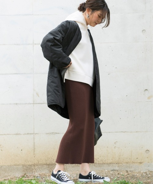 Ambre Neige（アンブルネージュ）の「キルティングライナー付きタックスリーブモッズコート／【WEB/EC限定商品】（モッズコート・レディース・ブラック/ベージュ/カーキ・FREE）」の12枚目の写真