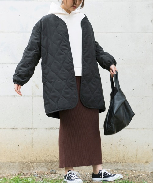 Ambre Neige（アンブルネージュ）の「キルティングライナー付きタックスリーブモッズコート／【WEB/EC限定商品】（モッズコート・レディース・ブラック/ベージュ/カーキ・FREE）」の19枚目の写真